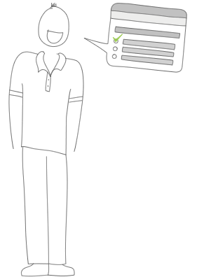 Ilustración de encuestas de satisfacción del empleado