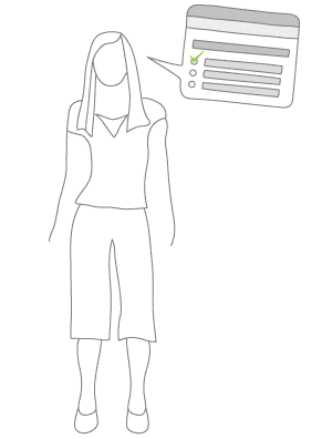Ilustración de encuestas de satisfacción con el trabajo