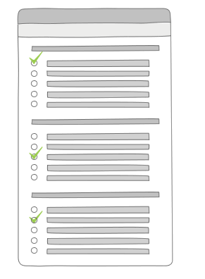 Ilustración de encuestas de investigaciones de mercado