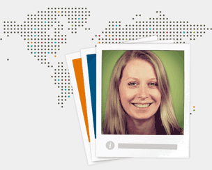 Showing a SurveyMonkey customer using audience to gain data from around the world